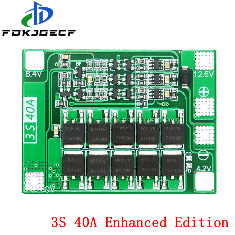 Carte De Protection BMS 3S 40A Pour Batterie Lithium 18650 - Avec équilibrage - Neuf