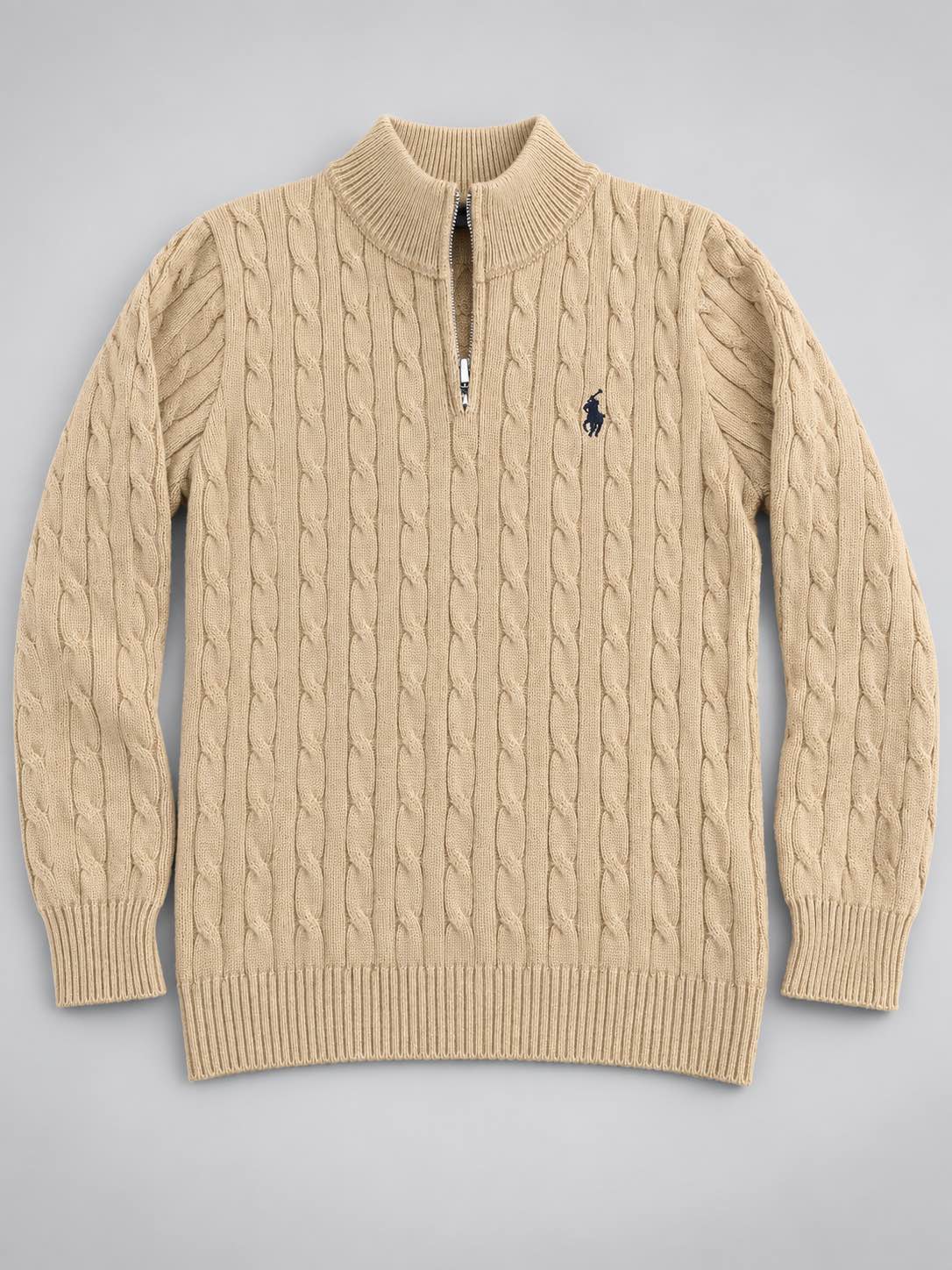 Knitted Quarter Zip Sweater for mens comfortable