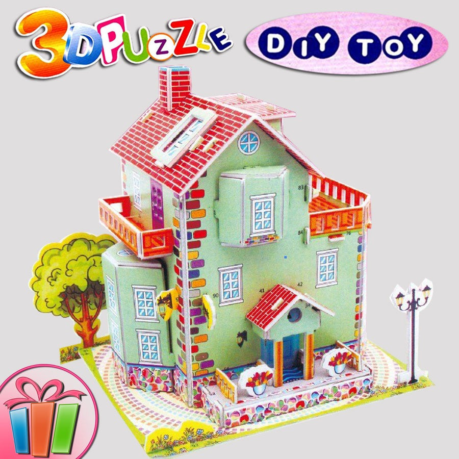 3D Educational Puzzle Toy- | Cardboard Diy Jigsaw Puzzle | Model Building Kit | Best Learning Paper Craft House Series