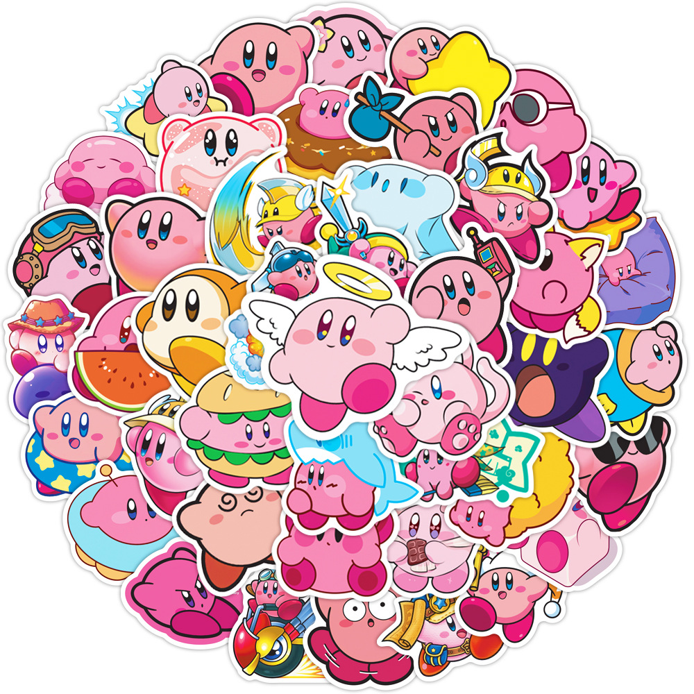 25/50PCS Game Kawaii Kirby Stickers Decals Classic Toys DIY Phone Luggage Guitar Car Cartoon Graffiti Sticker Kids Gift