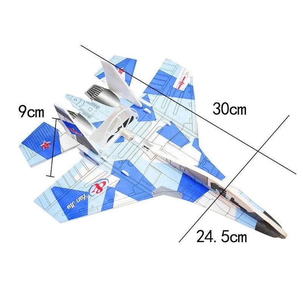 Jimmy Star RC MODEL AIRPLANE -AEROPLANE TOYS,EASY TO FLY AND FALL,RESISTANT RC FOAM AIRCRAFT PLANE,FLYING GLIDERS,MANUAL,EEP,INERTIA,DURABLE (Blue white)