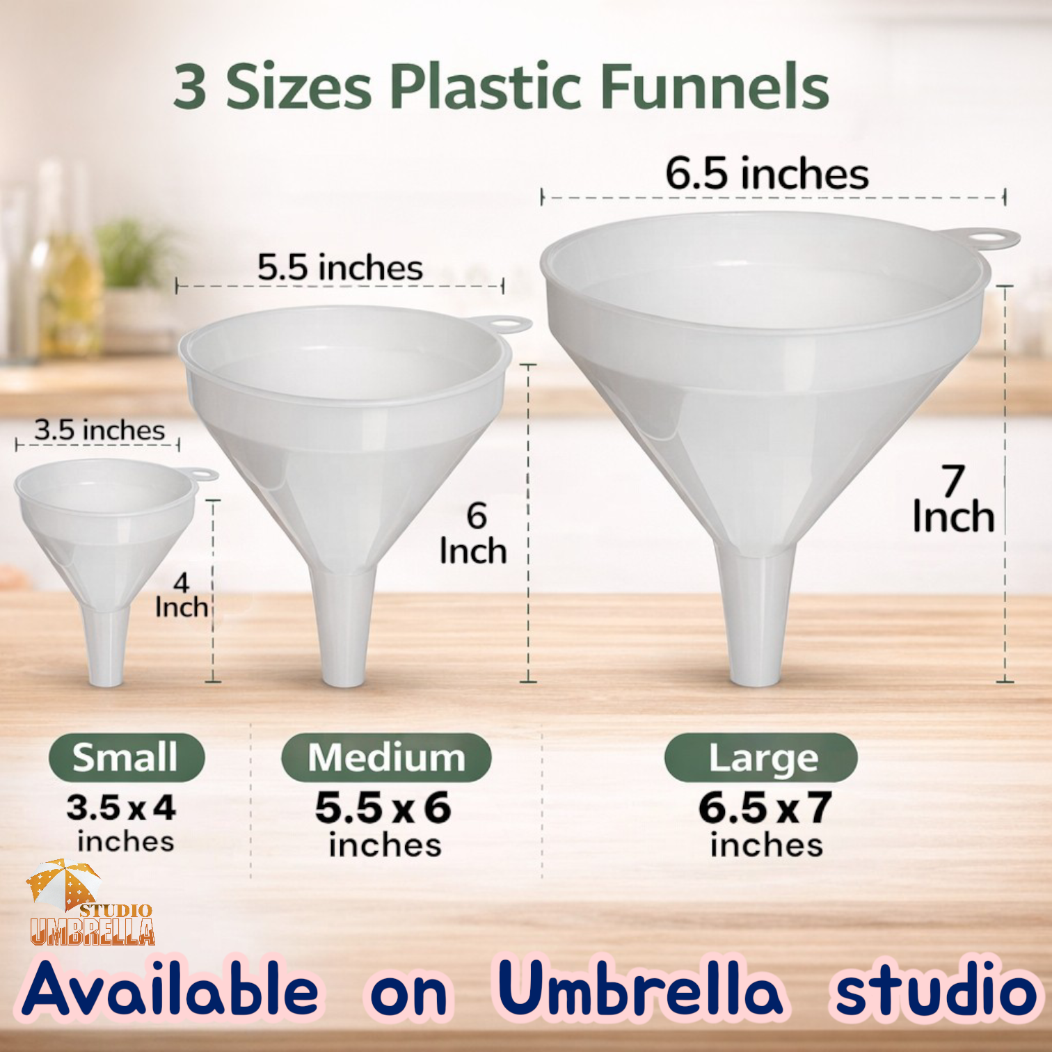 3-Different Sizes Plastic Funnel Liquid Water Oil Fluid filler For Bottles Discrete items Fuel Engine Oil Refilling Plastic Funnel All Sizes Available | Small Size Funnel | Medium Size Funnel | Large Size Funnel