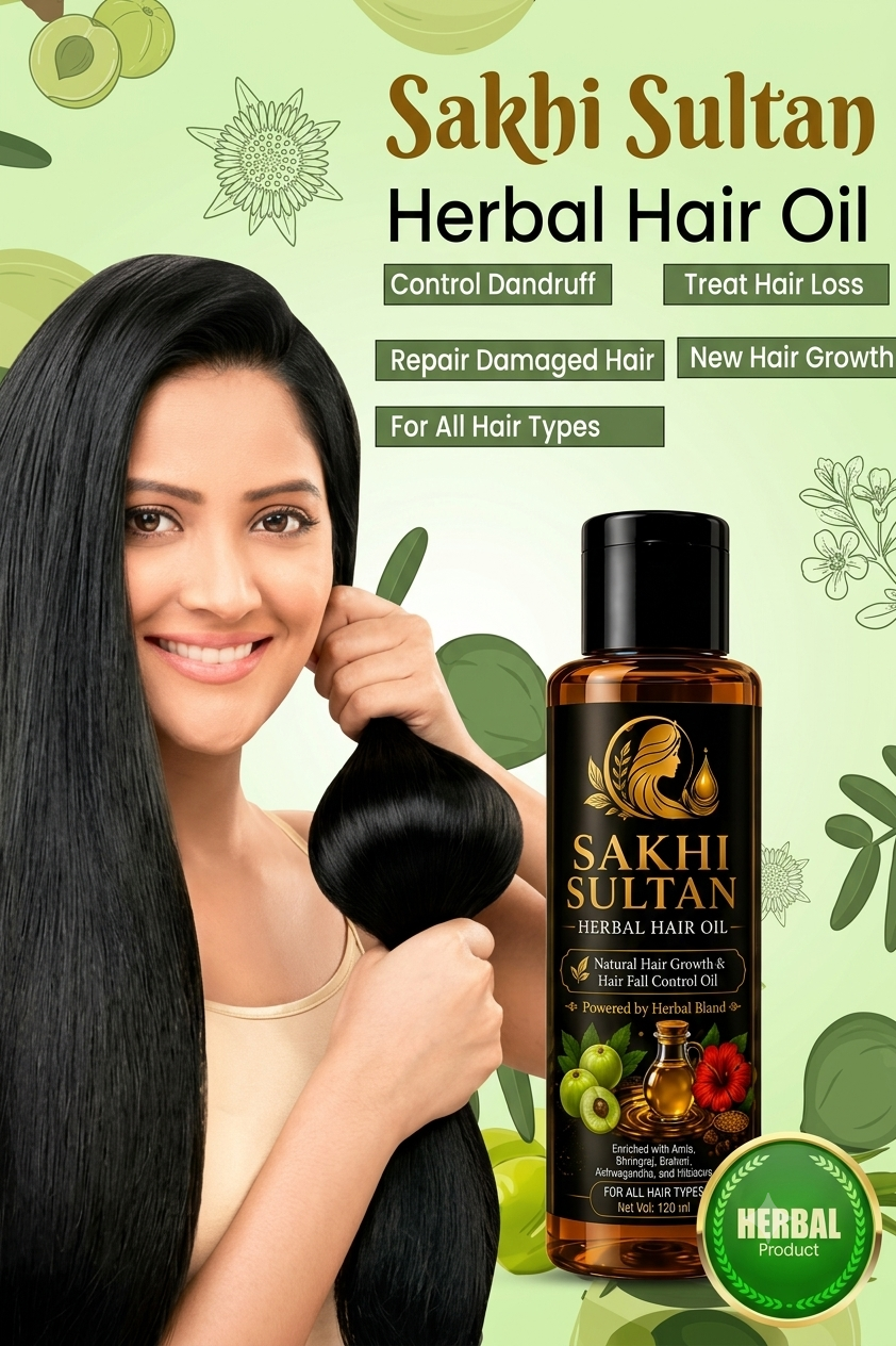Sakhi Sultan Herbal Hair Oil 120ml | Natural Herbal Hair Oil | Hair Care Oil