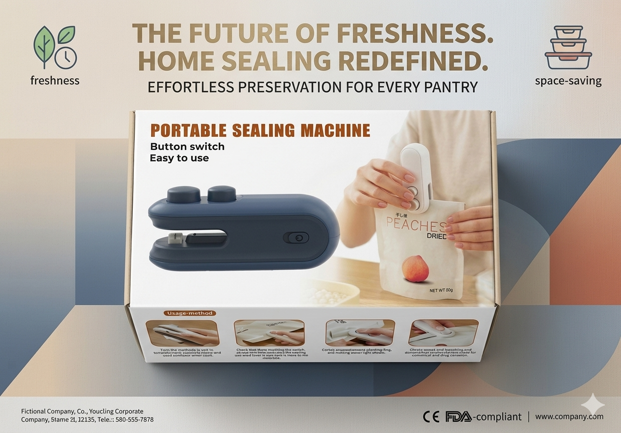Portable Bag Sealer Machine USB Rechargeable Heat Sealer Mini Plastic Sealing Machine Kitchen Food Snack Storage Sealer Airtight Freshness Saver