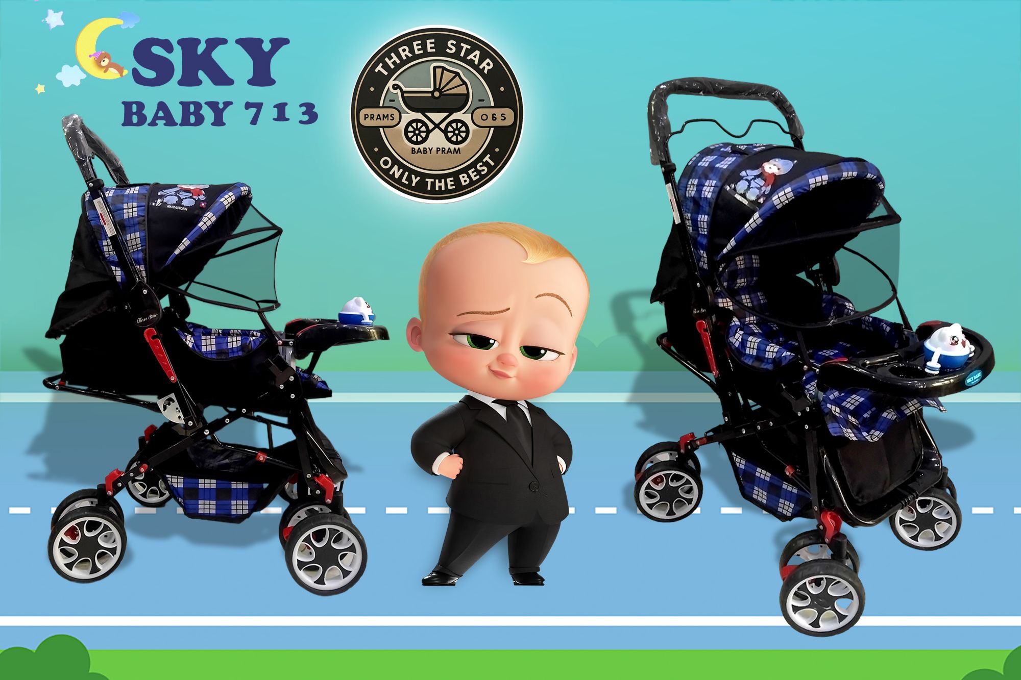 FOLDABLE BABY STROLLER PRAM