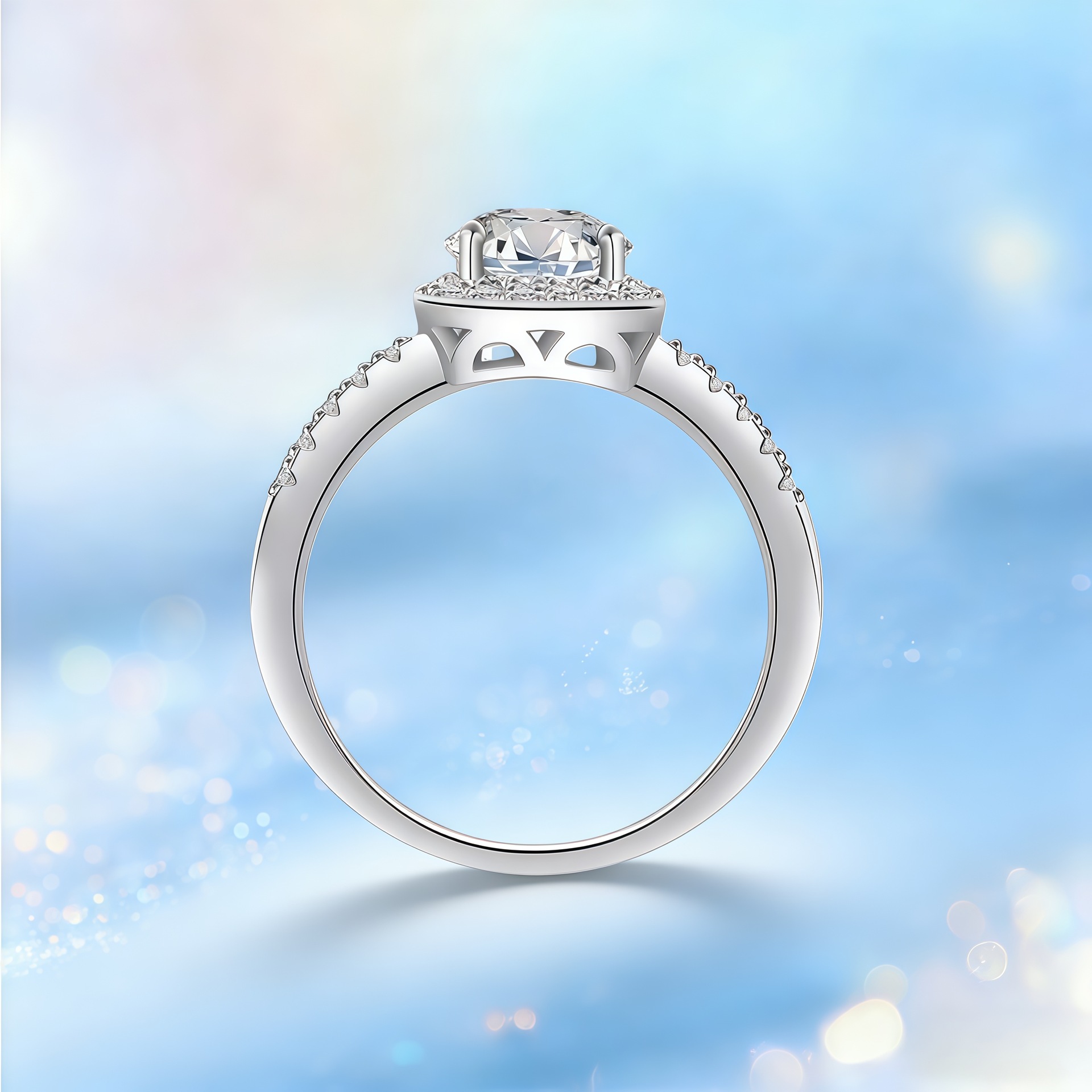 925 Sterling Silver Zircon Adjustable Engagement Rings For Women Wedding Elegant Jewelry Ladies Accessories  R390
