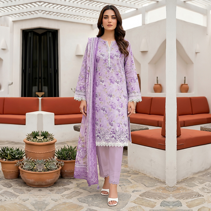 Lakhany 03-piece-unstitched-printed-embroidered-with-printed-lawn-dupatta-15 For Women LG-SG-0120