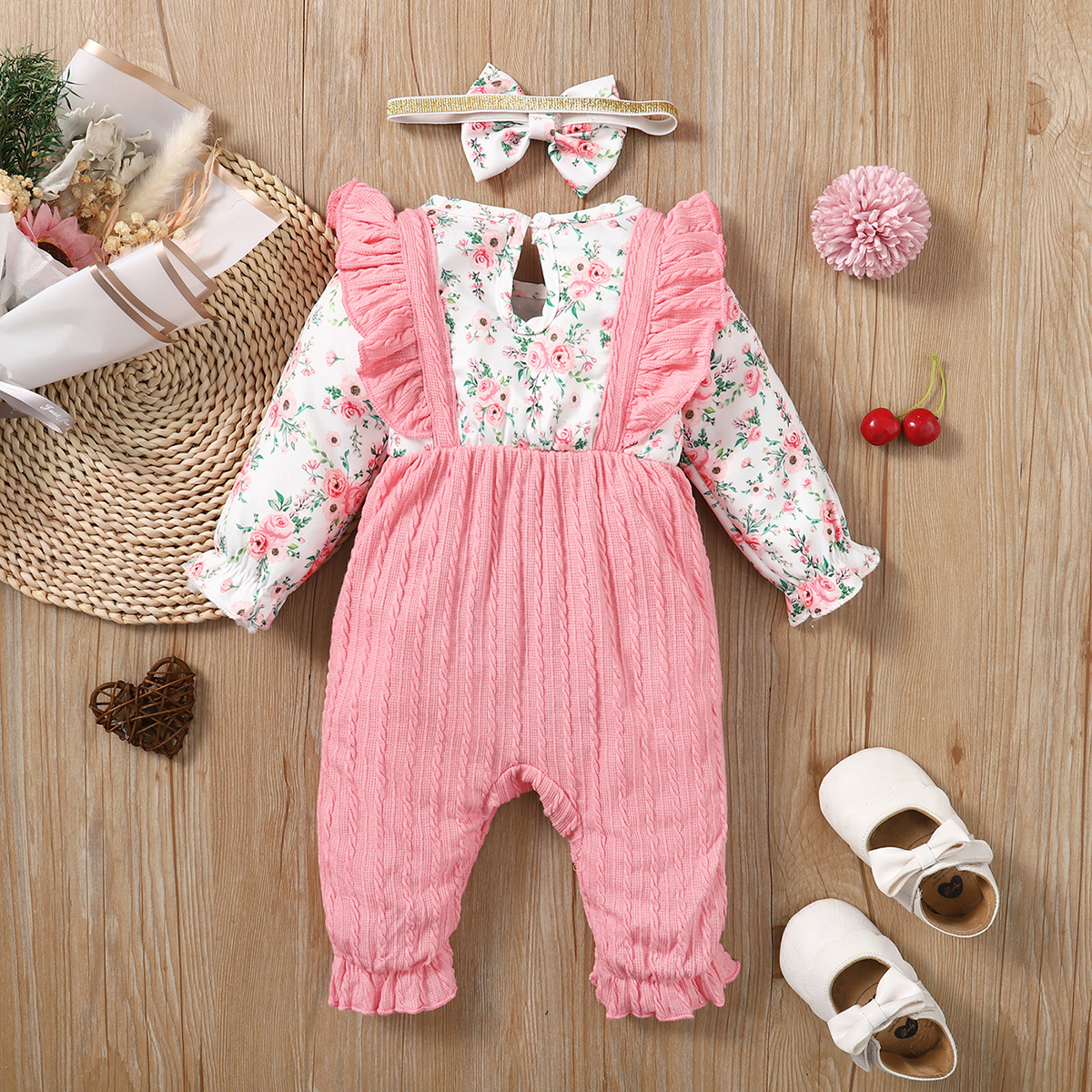 Floral baby jumpsuit on sale