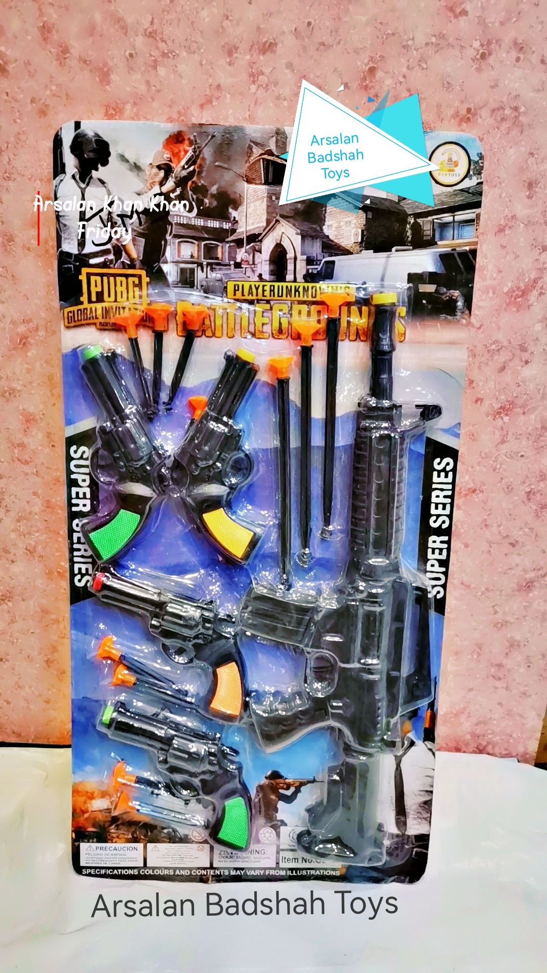 5 in 1 Pack Shoot Gun Toy For Boys , 1 Big Gun ,4 Small Guns Toy For Kids, PUBG Theme Toys Set Toy Plastic Target Shooting Role Play Game For Kids