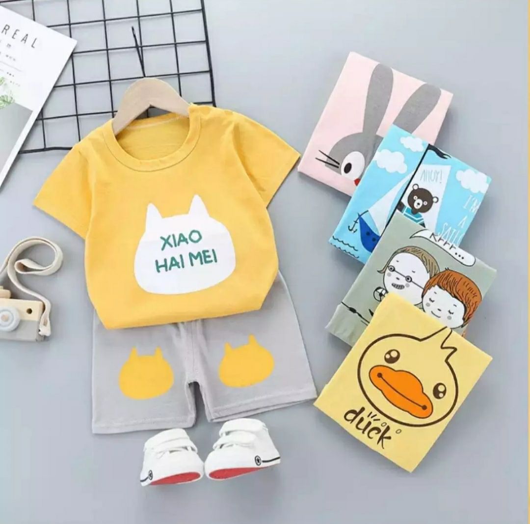 T-shirt And Short Pants For Kids Baby Boys And Baby Girls Round Neck Short Sleeve Tee Top's Clothes sets Dresses outfit