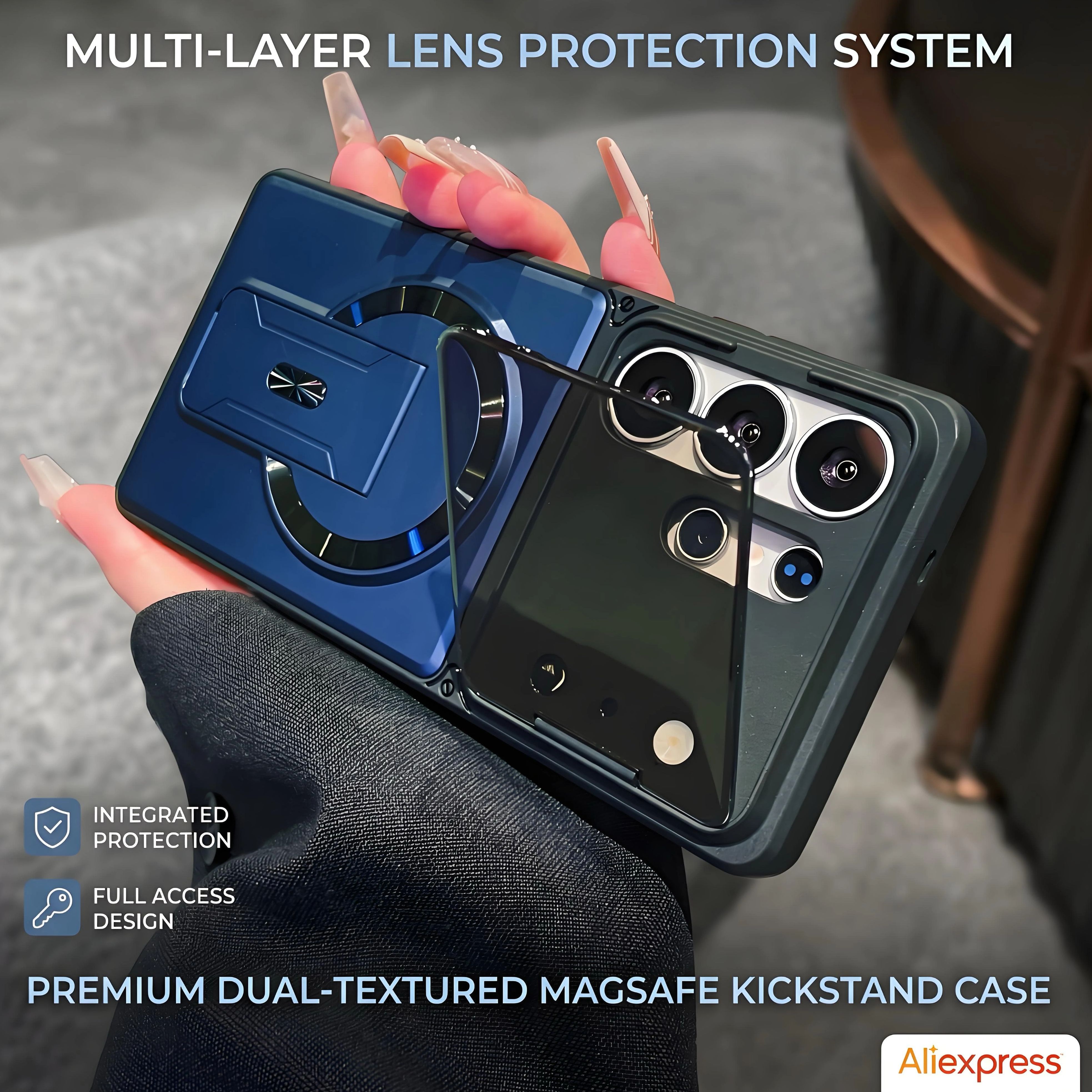 Luxury Invisible Mirror Protection Kickstand Magnetic Phone Case For  S26 S25 S24FE Ultra A56/A36 A57 A37 A17 A16 A07 A06