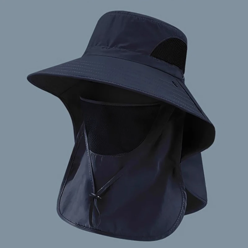 Summer Sun Hats UV Protection Outdoor Hunting Fishing Cap For Men Women Hiking Camping Visor Bucket Hat Neck Flap Fisherman Hat