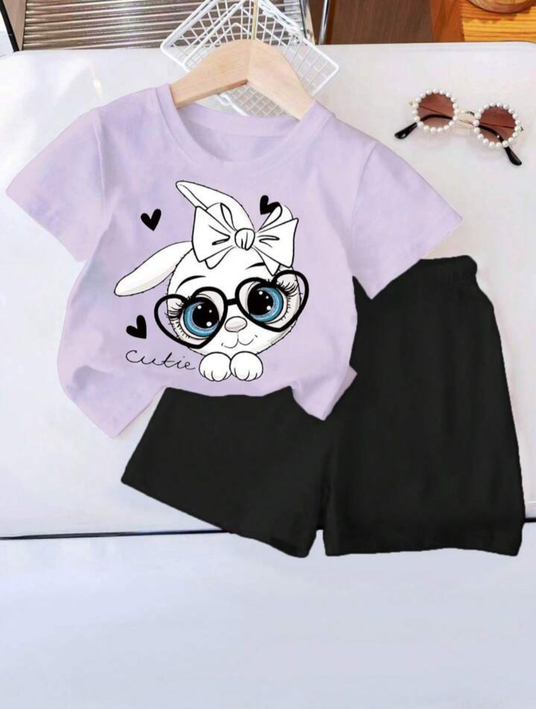 T-shirt And Short Pant For Kids Baby Girls Round Neck Short Sleeves Tee Tops Clothes Sets Dresses Outfit Suit For Unisexual Jannat Place