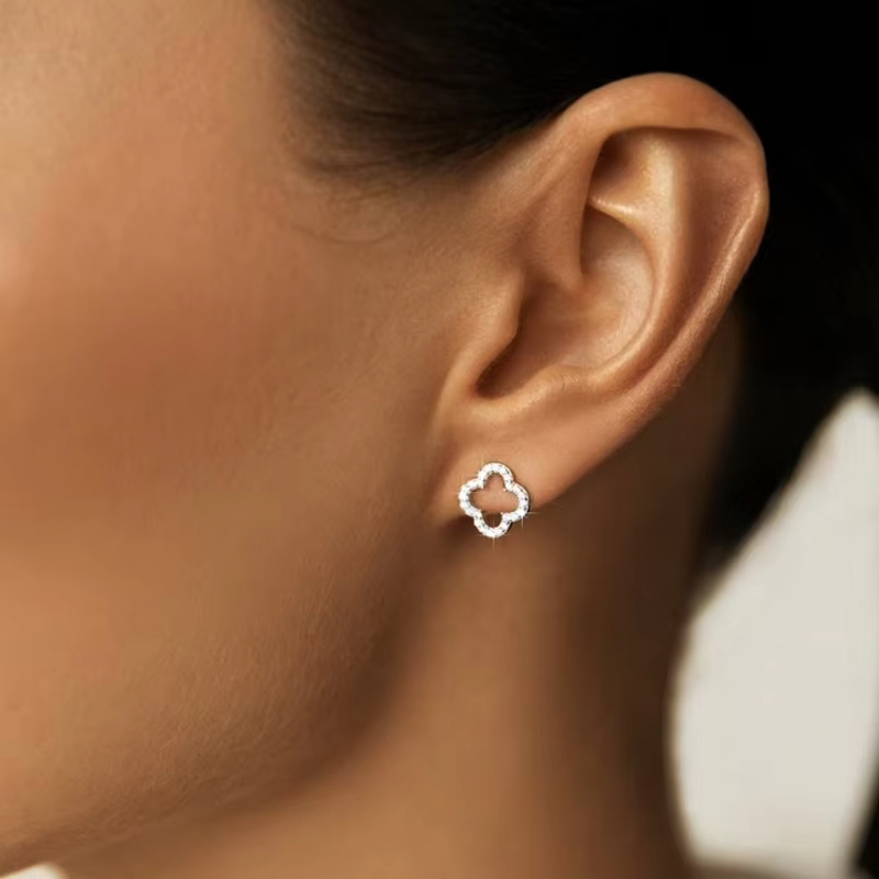 4Pcs/Set Silver Zircon Hoop Earrings Minimalist Small Huggie Earrings for Women Multi Piercing Jewelry