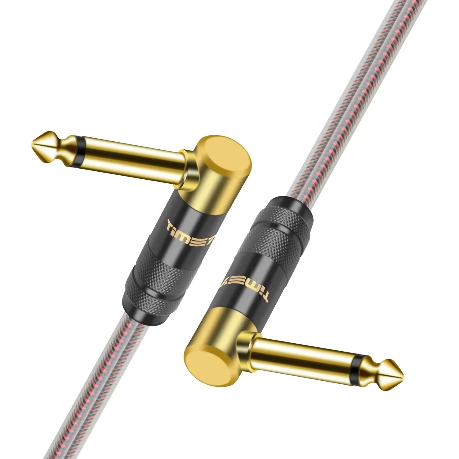 Cable de Audio TS de 6,35mm, Cable de instrumento de ángulo recto de 1/4 pulgadas, Cable de guitarra eléctrica profesional para amplificador, preamplificador, mezclador y altavoz - details 0