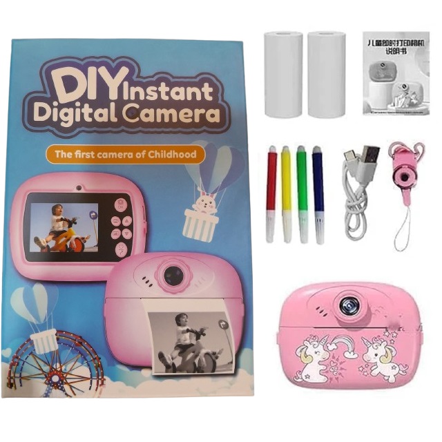 Smart Digital Dual Lens Instant Print Camera for Kids | 1080P Video Recorder & Selfie Camera with Thermal Printer | 2.4" IPS Screen | Mini Portable Camera with Games | Birthday Gift for Girls & Boys | Children’s Digital Camera Toy