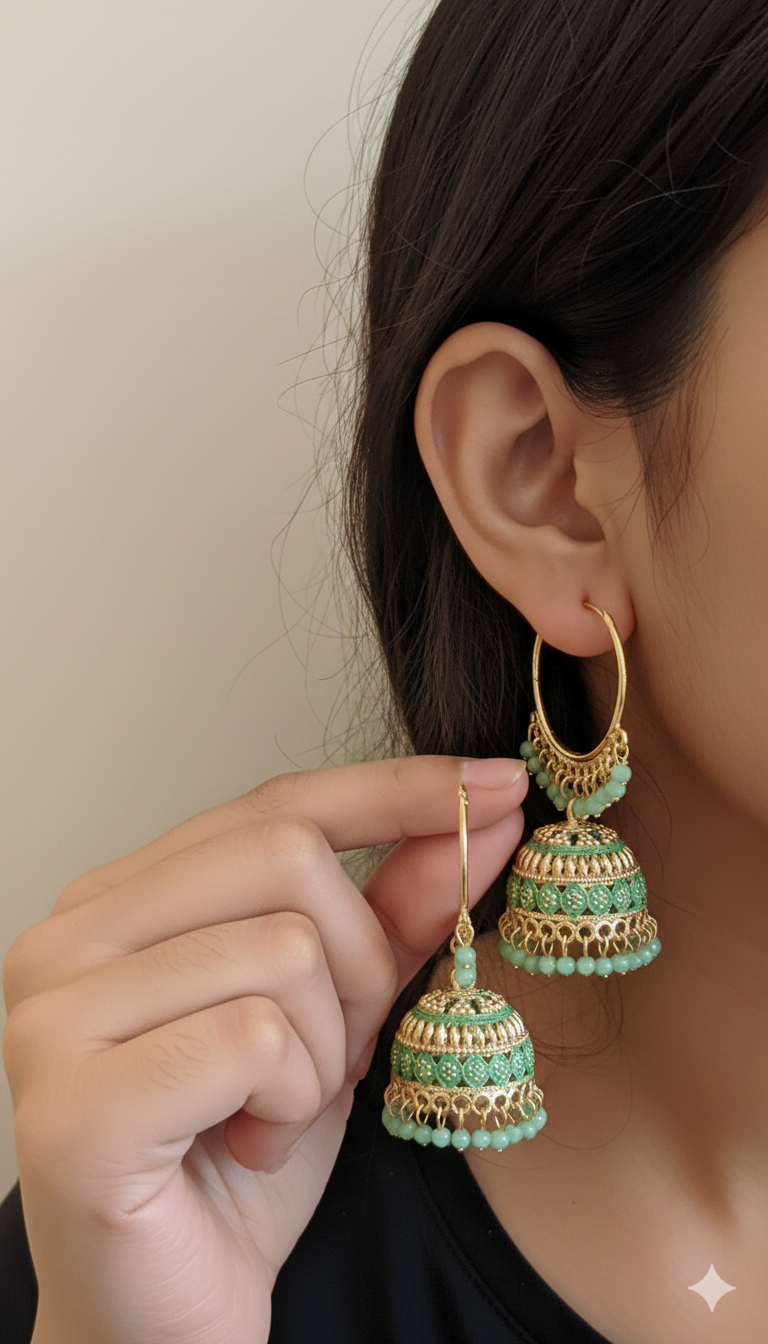 Random Jhumka Earrings For Women - 1 Pair - Klaizela