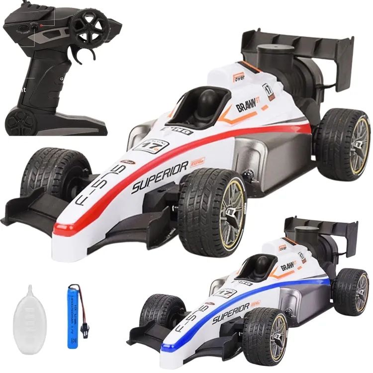 High Speed RC Car Remote Control 2WD F1 Car for Boys  Smoke Spray Remote Car for Kids 5+ Years  Scale 1:14 Big Formula Car Toys for Boys with Light and Flame - Rechargeable