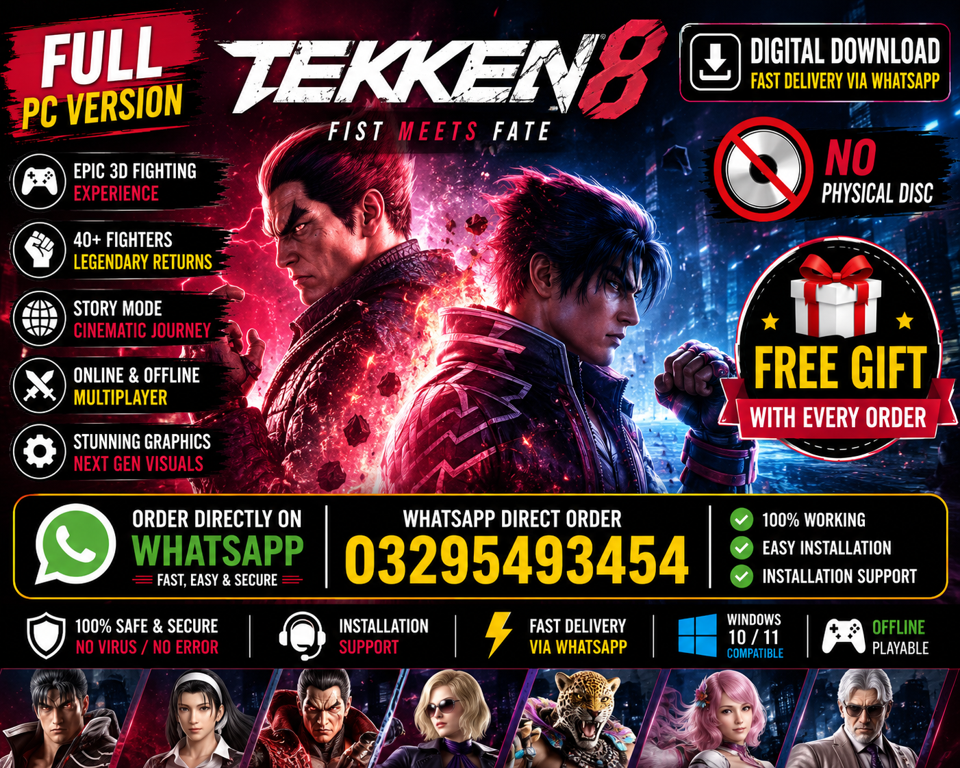 Tekken 8 PC Game | Full Version | Digital Download | Windows 10/11