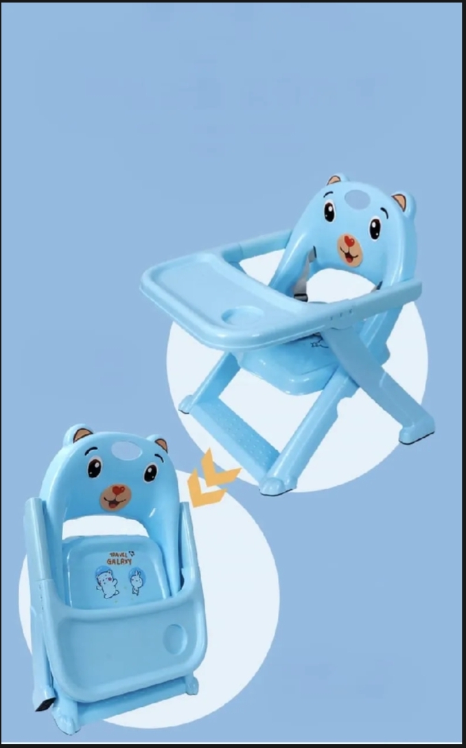 Evergreen Foldable Baby Booster Chair | Portable Feeding Seat with Dining Tray | Adjustable Toddler High Chair | Lightweight & Easy to Clean Baby Chair