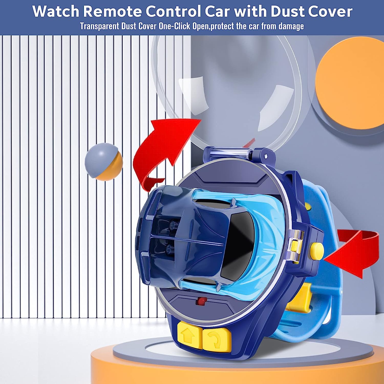 Watch Remote Control Car Toy for Kids with Dustproof Cover, Power Battle Watch Car Toys Racing Car Toy with USB Charging,2022 Mini Watch Remote...