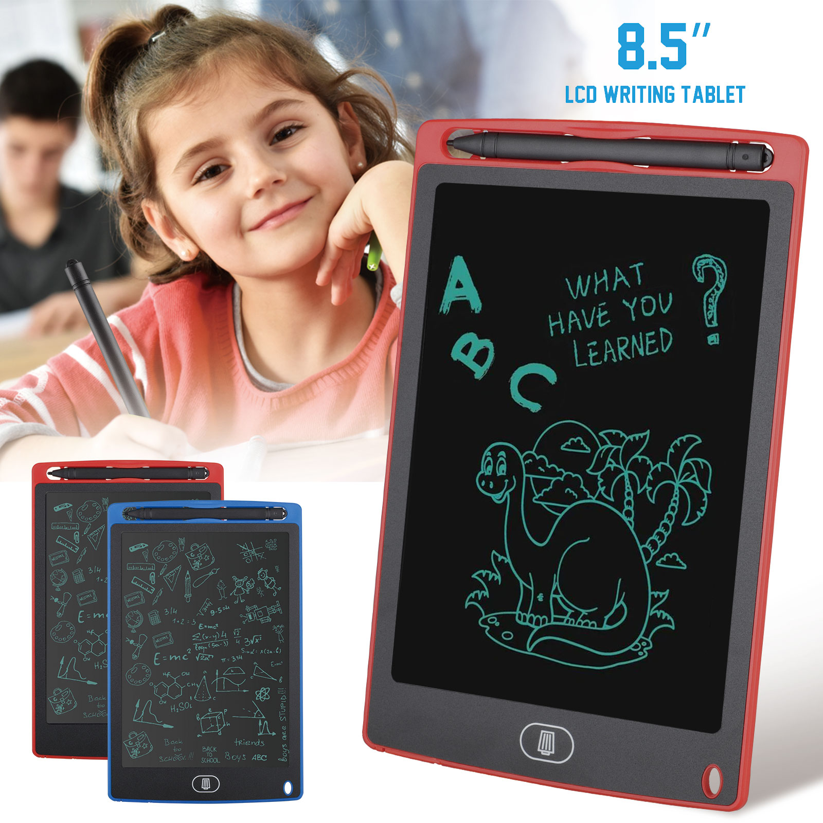 LCD Writing Tablet 8.5 Inch – Multicolor Digital Drawing Pad & Electronic Erasable Writing Board – Educational Learning Toy for Kids – Portable Digital Notepad for Writing, Doodling, Sketching & Drawing – Eco-Friendly Paperless Board