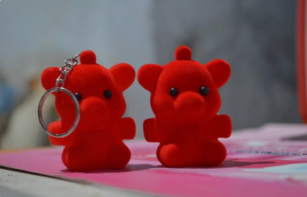 Pack of 1) Red Teddy Bear Chu Chu Key Ring Keychain Keyring Grafting ...