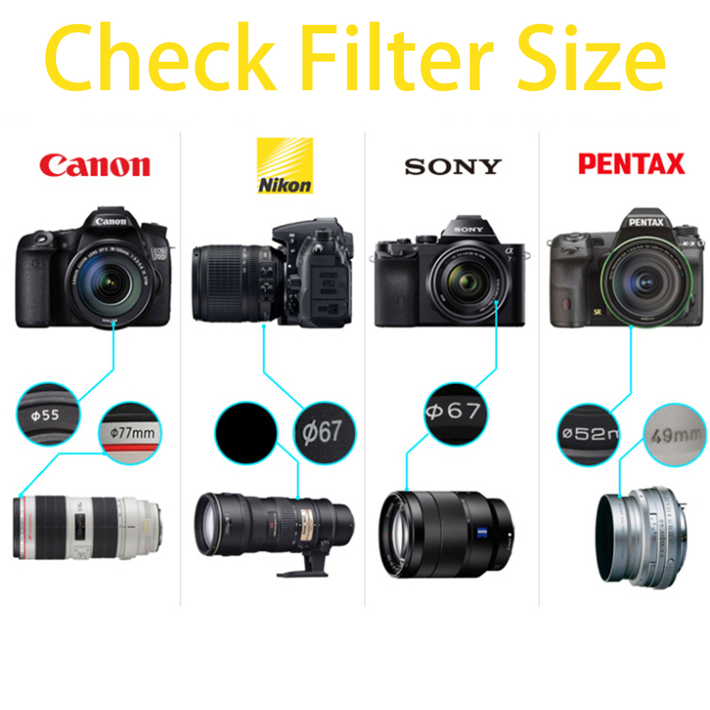 Black Mist 1/4 Black Soft Camera Lens Filters 49mm 52mm 55mm 58mm 62mm 67mm 72mm 77mm 82mm for Canon Nikon  Camera Lenses