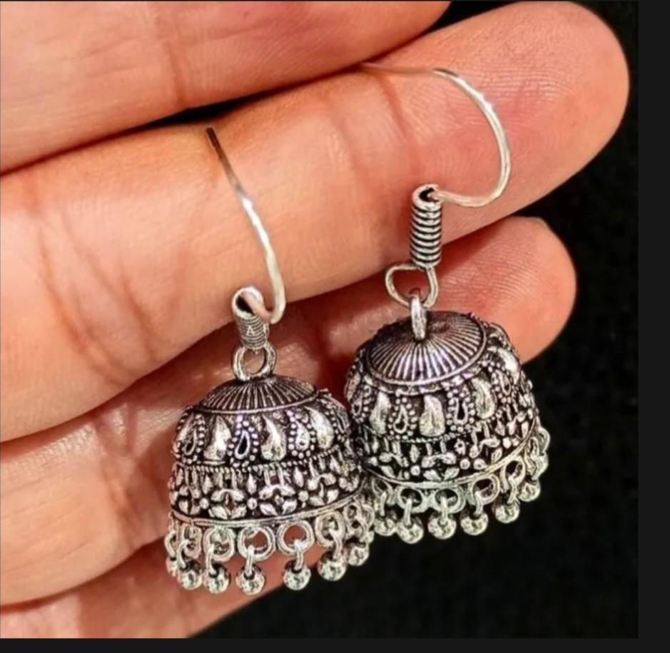 All Season Traditional Elegant Jhumka Earrings for Girls – Gold-Plated Alloy Hanging Earrings with Sparkling Beads