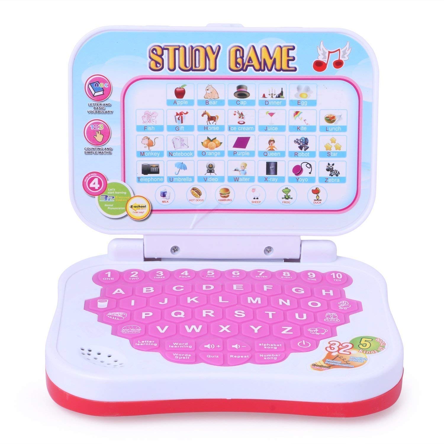 Tablet /Laptop/Notebook/Computer Toy for Kids ABC and 123 Learning for Kids with Words/Multicolor-Mini Educational Learning Kids Laptop with Sound & Music(Mini Laptop)