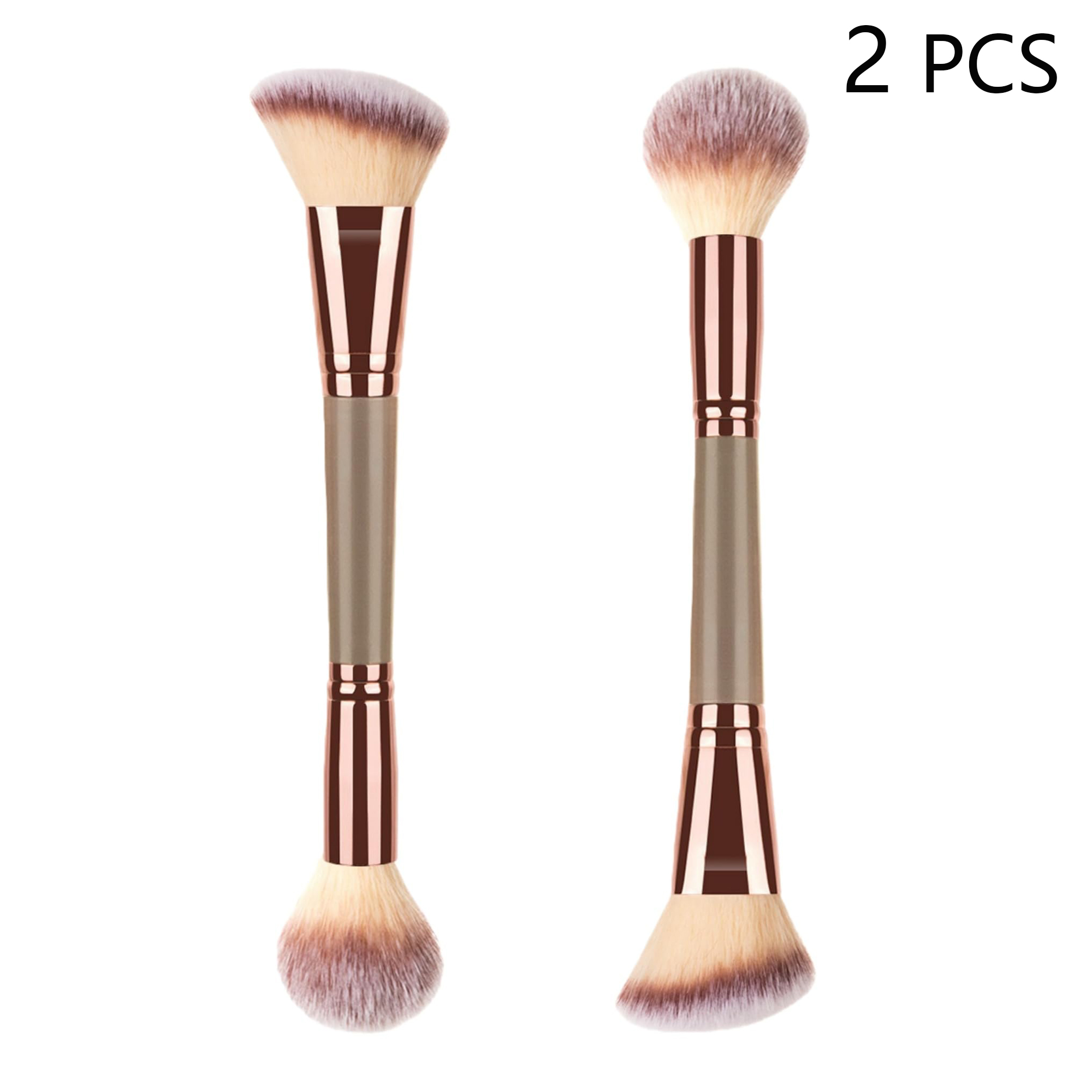 2 PCS Double-Ended Makeup Brush for Liquid, Powder & Cream Blending– Professional & Beginner-Friendly Beauty Tool