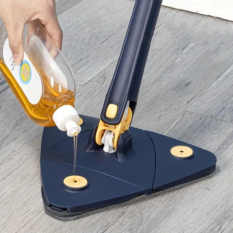 360° Rotatable Adjustable Cleaning Mop, Adjustable Reusable Spin Mop Stick Telescopic Triangular mop, Dust Wet Mop for Floor/Ceiling/Wall/Car Window, ...