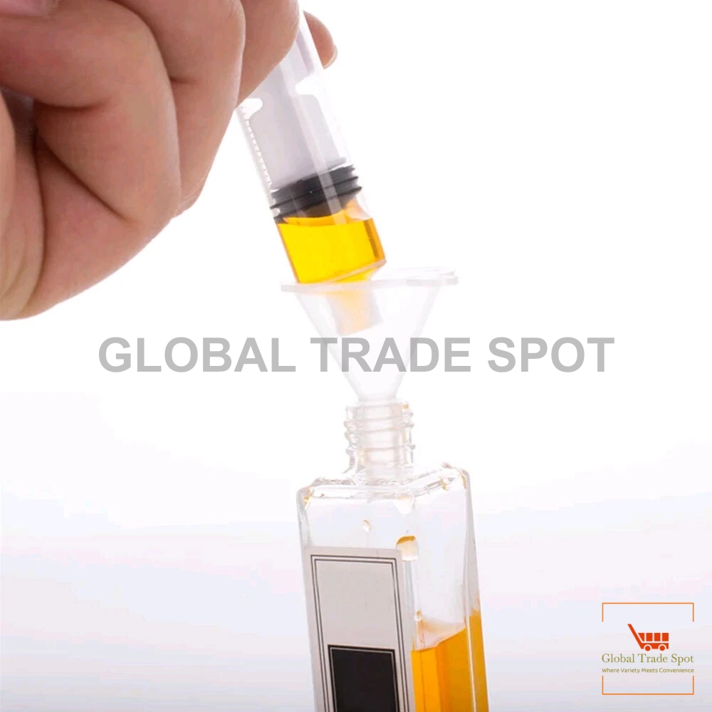 Perfume Refill Tools Kit with 5ml Syringe Extractor 3ml Pipette droppers Plastic Funnel Long Nozzle & Converter for Fragrance Transfer Travel DIY Study & Educational Use – For refillable/open bottles only (not crimped/sealed). Variations sold separately