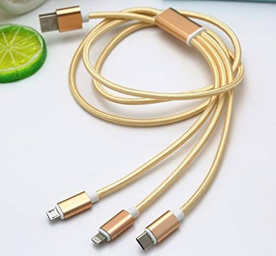Fast Charging Cable – Nylon Braided Multi Connector USB Data Cable Type-C & Micro Support