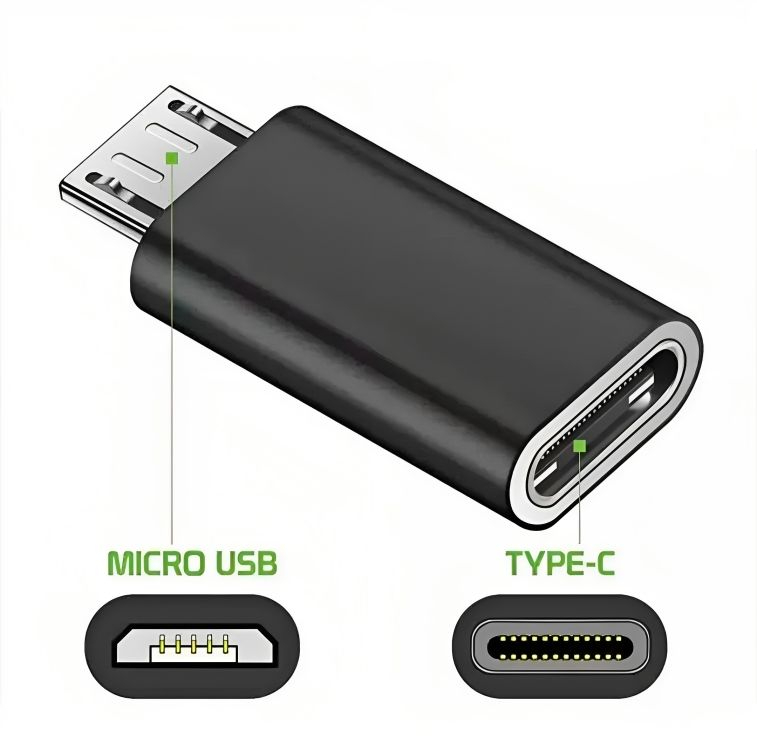 Type-C To Micro-USB Data Adapter Converter High Quality Aluminum Frame , Female Micro USB to USB 3.1 Type C Male Adapter Converter Connector For Phone Charging And Data Transfer