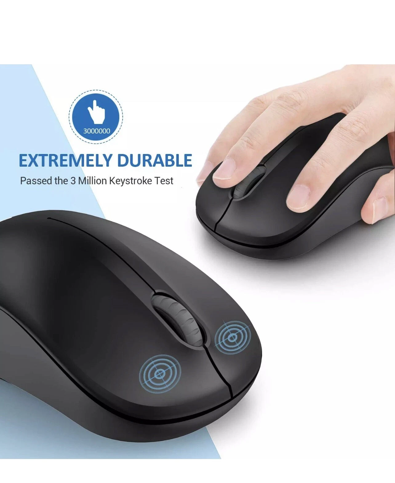 NEXIGO Wireless Optical Mouse NXG-WMS01 B10 – 2.4 GHz USB Receiver, 3-Level Adjustable DPI (800/1200/1600), Ergonomic Design, Plug & Play, Universal Compatibility