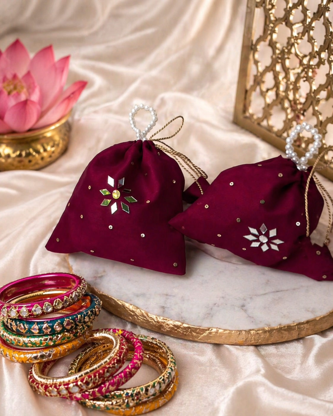 Fancy Embroidered clutch/Potli bag for Wedding,Parties traditional Potli gol bag handmade gotta work