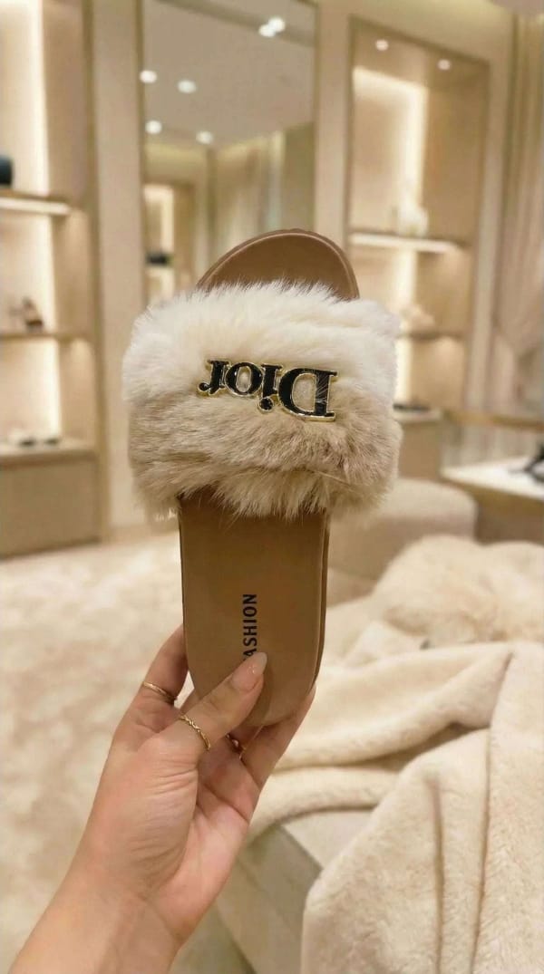 Ladies EVA Fur Slippers For Women Premium Stylish Fluffy Soft Sole Comfortable House Slippers Beautiful Furry Slides Trendy Fashion Casual Wear Sandals Lightweight Cozy Warm Footwear For Girls Home Indoor Outdoor Daily Use Party Travel Shopping