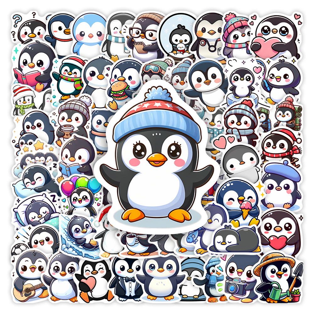 25PCS/50PCS Lovely Penguin Stickers Cartoon DIY Toys Gift Decorative Decal for Kids Scrapbook Junk Journals Laptop Luggage Bottle Waterproof