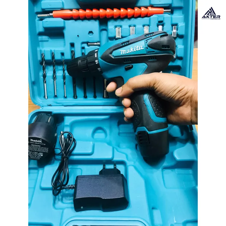 Makita Cordless Drill Machine Set With 12V Double Battery - Main Image
