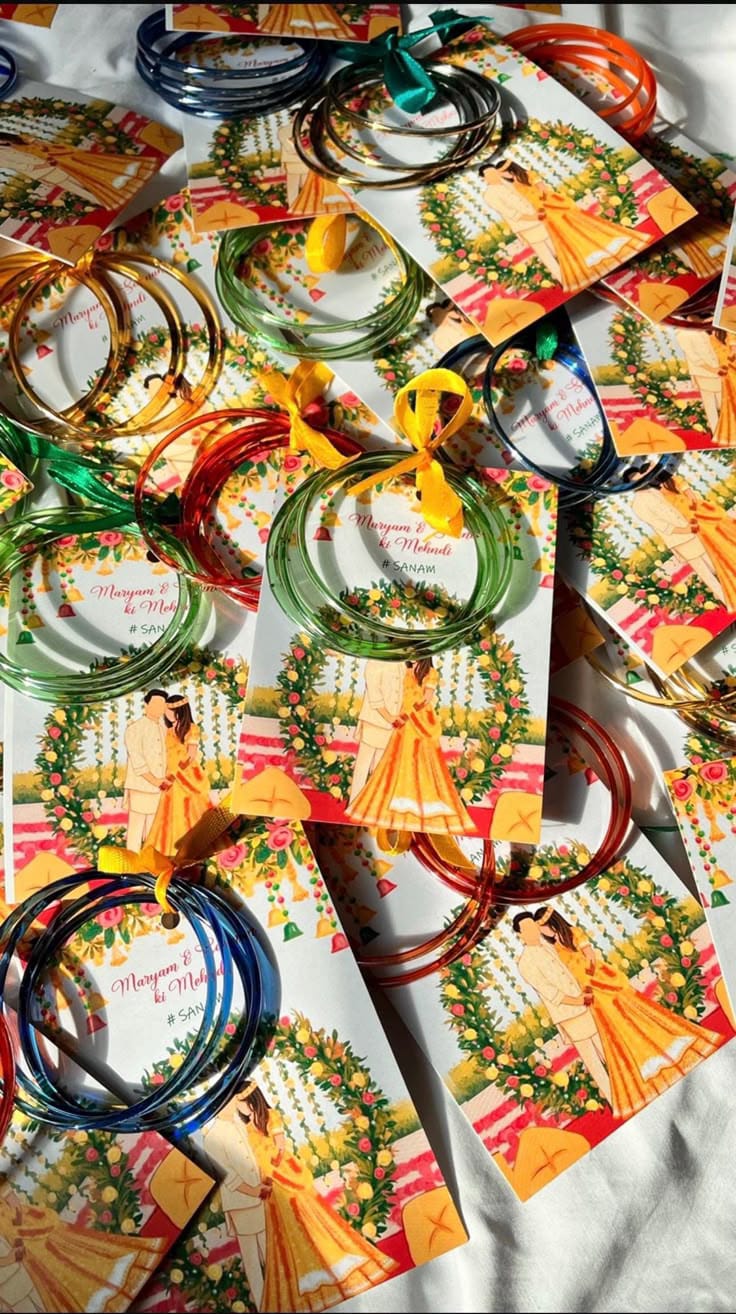 Customize Bangle's card for Weeding Mehndi Barat  Etc