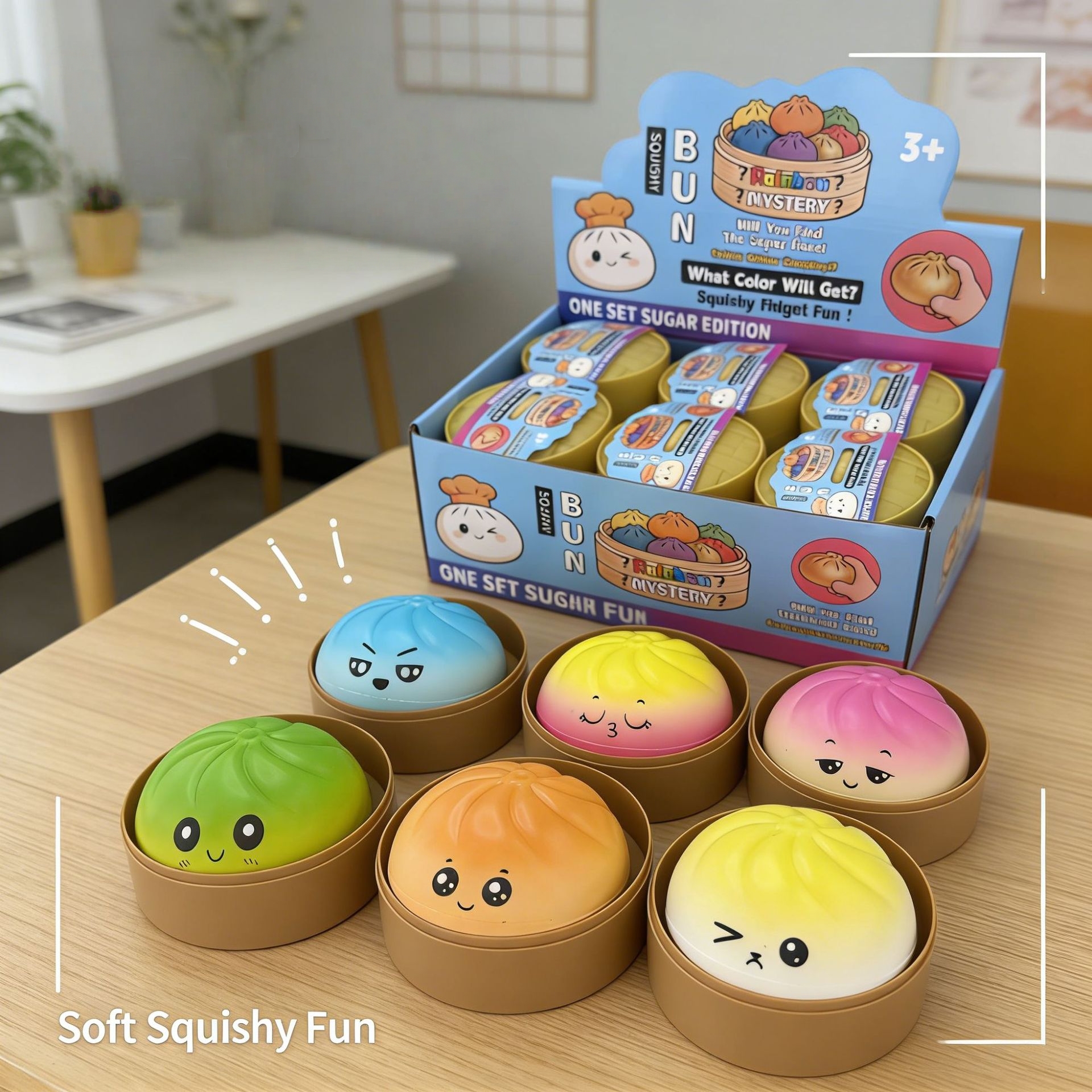 "1-Pack" and "2-Pack" Colorful Soft Squishy Blind Boxes, Suitable for Playing, Displaying, Daily Entertainment, and Decoration, Pu Toy Soft Simulation Squishy Stress-Relief Gadget, Small Steamer Model for Hand-Squeezing Stress Relief (Package Style Is ...