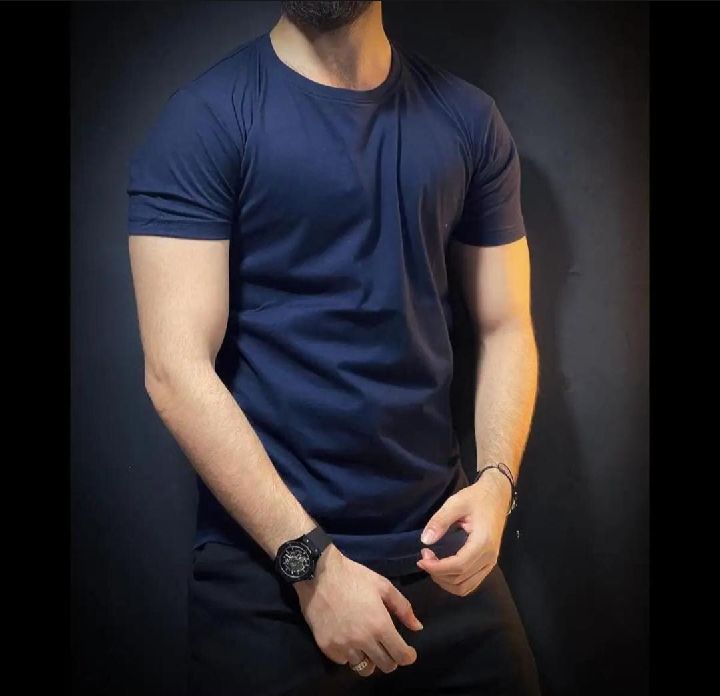 Black Plain Basic T Shirt For Men Round Neck Cotton Casual Wear Short Sleeve Everyday Shirt New Arrival Trendy Fashion Design