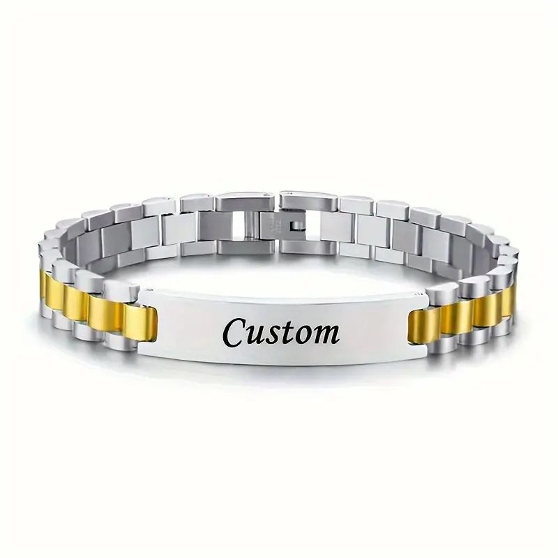 Customized Bracelet for Men and Women Stainless Steel Personalized Name Bracelet Fashion Style Multiple Colors