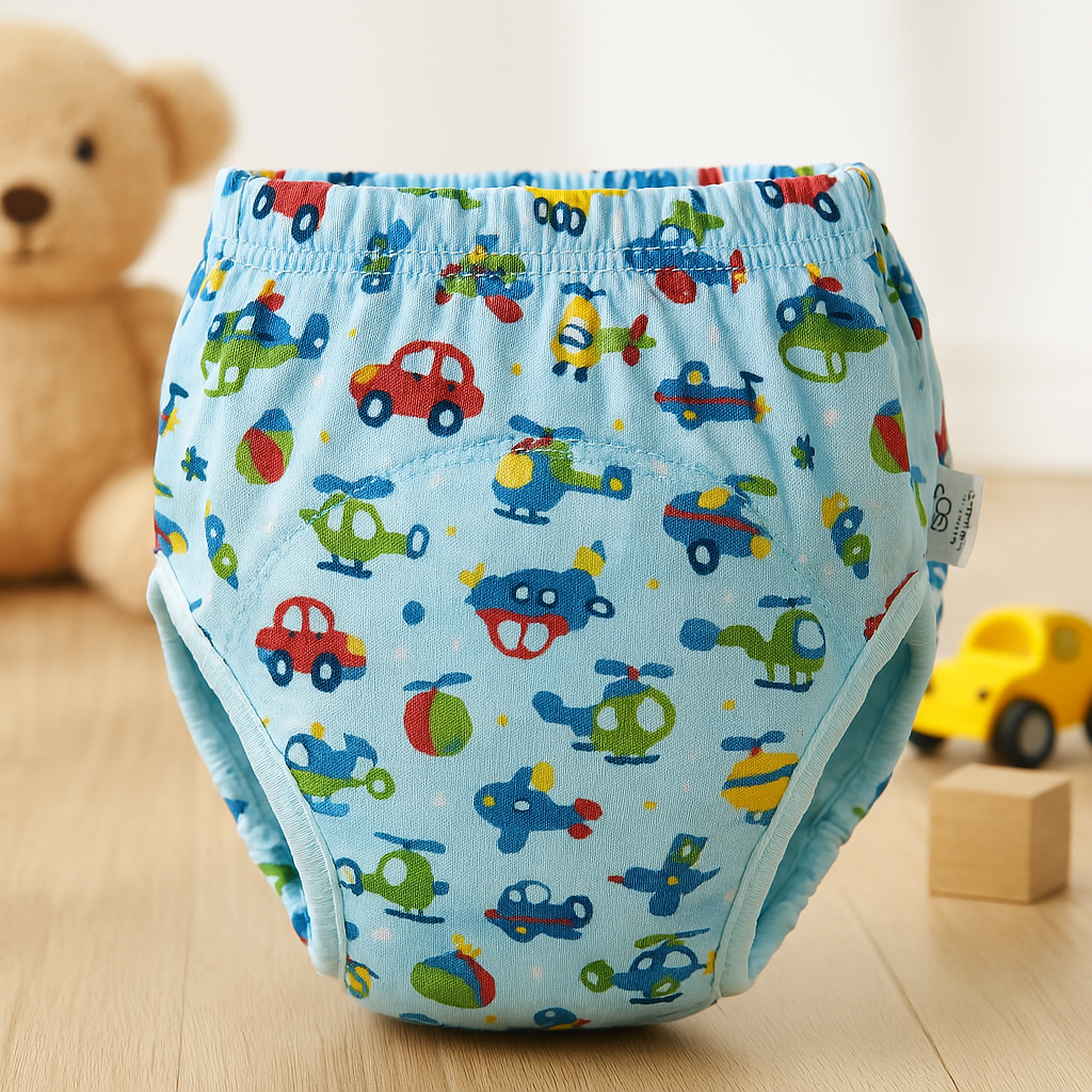 1 Pcs Baby Washable 3 Layers Baby Cloth Diaper Reusable Cotton Elastic Waist Cloth Diapers 0-18KG Nappy learning pants (Random colors)