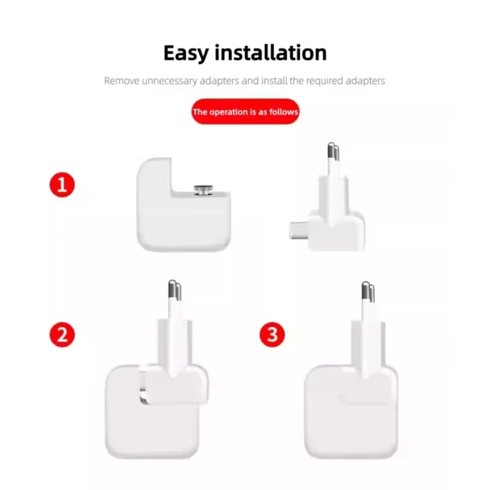 World Travel Plug - US AU UK EU AC Power Wall Plug Duck Head For MacBook Pro Air Adapter Charger Adapter
