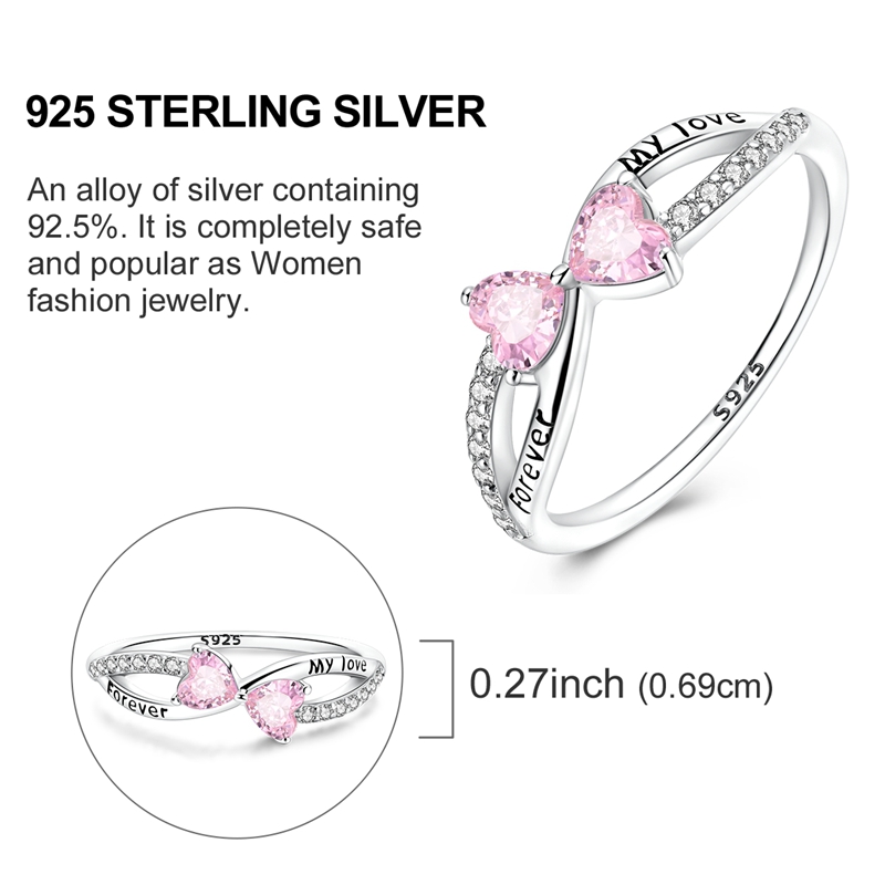 Original 925 Silver Ring Sparking Infinite Love Starry Night Rings For Women Girls Jewelry Birthday Anniversary Engagement 