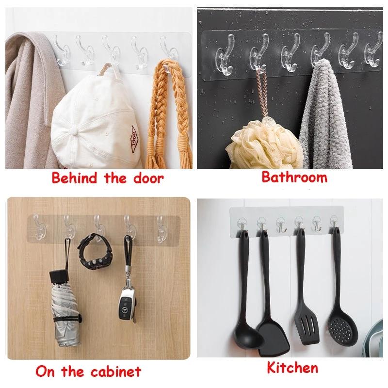 Self-Adhesive 6-Hook Wall Rail - photo 2