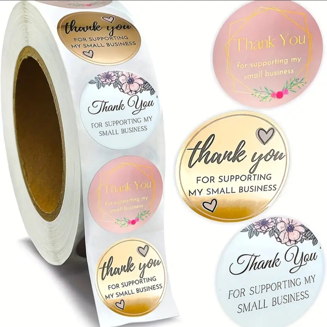 500pcs/roll 25mm Thank You Sealing Stickers Envelope Decoration Adhesive Stickers Labels