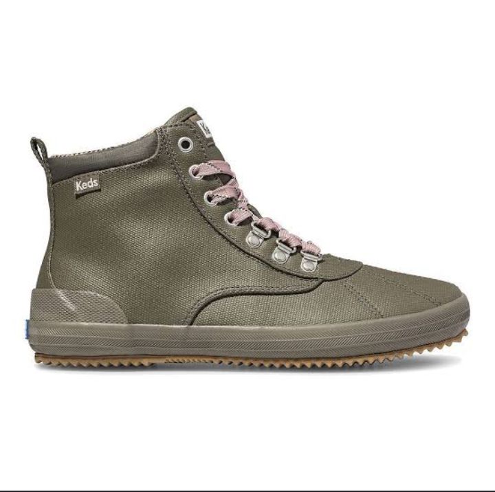 Keds Green Scout Splash Water Resistant Boots Canvas Insulated Women's